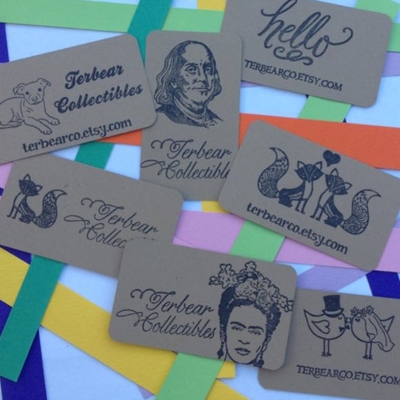 100 DIY Kraft Business Card Blanks round corners - Picture 4 of 7